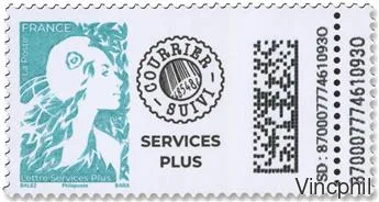 5731 ** Marianne de l'Avenir ** Lettre Services Plus de feuille gommée