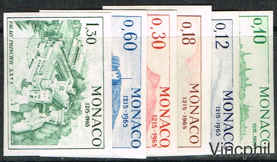 MONACO ESSAIS DE COULEUR n° 677/682 ** Vues de Monaco