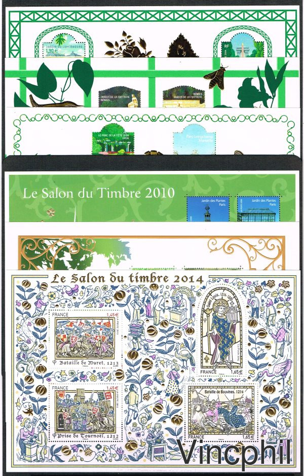 Blocs feuillets Parc Floral 2004 a 2014 ** n° 71, 99, 120, 130, 132, 135.