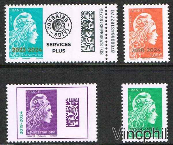 5759/5762 ** Marianne l'Engagée YZ  timbres surchargés