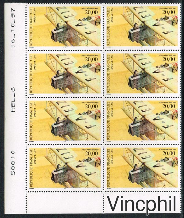 PA n° 6 ** coin daté sur 8 timbres