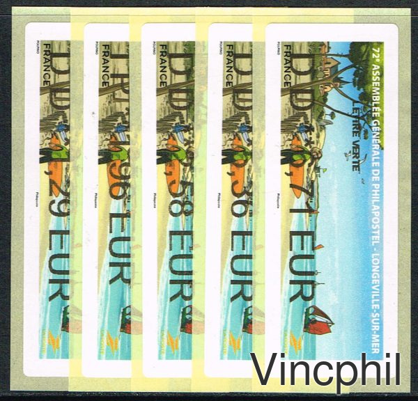 05/2024 PHILAPOSTEL   5 valeurs  LETTRE VERTE 1.29, COMPL AFFRANCH LETTRE VERTE 1.29, INTERNATIONAL 1.96, LETTRE VERTE 100 gr 2.58, LR 1 5.36, LR1 AR 6.71