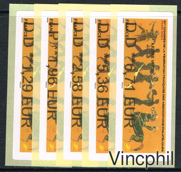 05/2024  CONGRES FFAP   5 valeurs  LETTRE VERTE 1.29, COMPL AFFRANCH LETTRE VERTE 1.29, INTERNATIONAL 1.96, LETTRE VERTE 100 gr 2.58, LR 1 5.36, LR1 AR 6.71