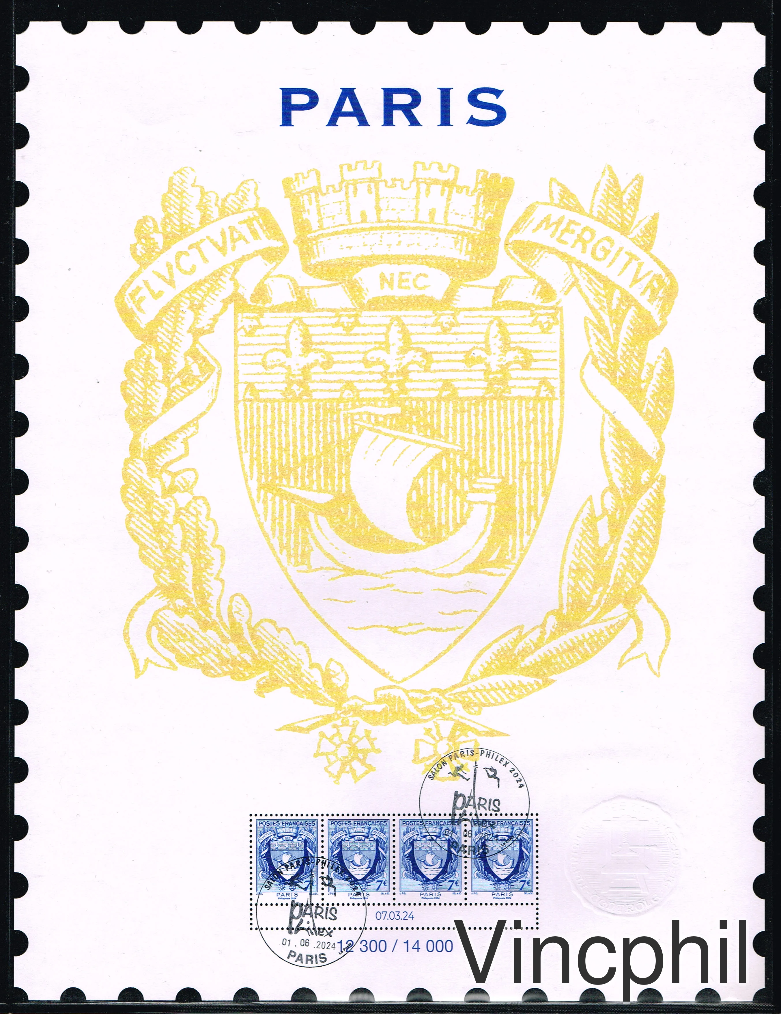 AFFICHE PARIS PHILEX 2024 Oblitérée
