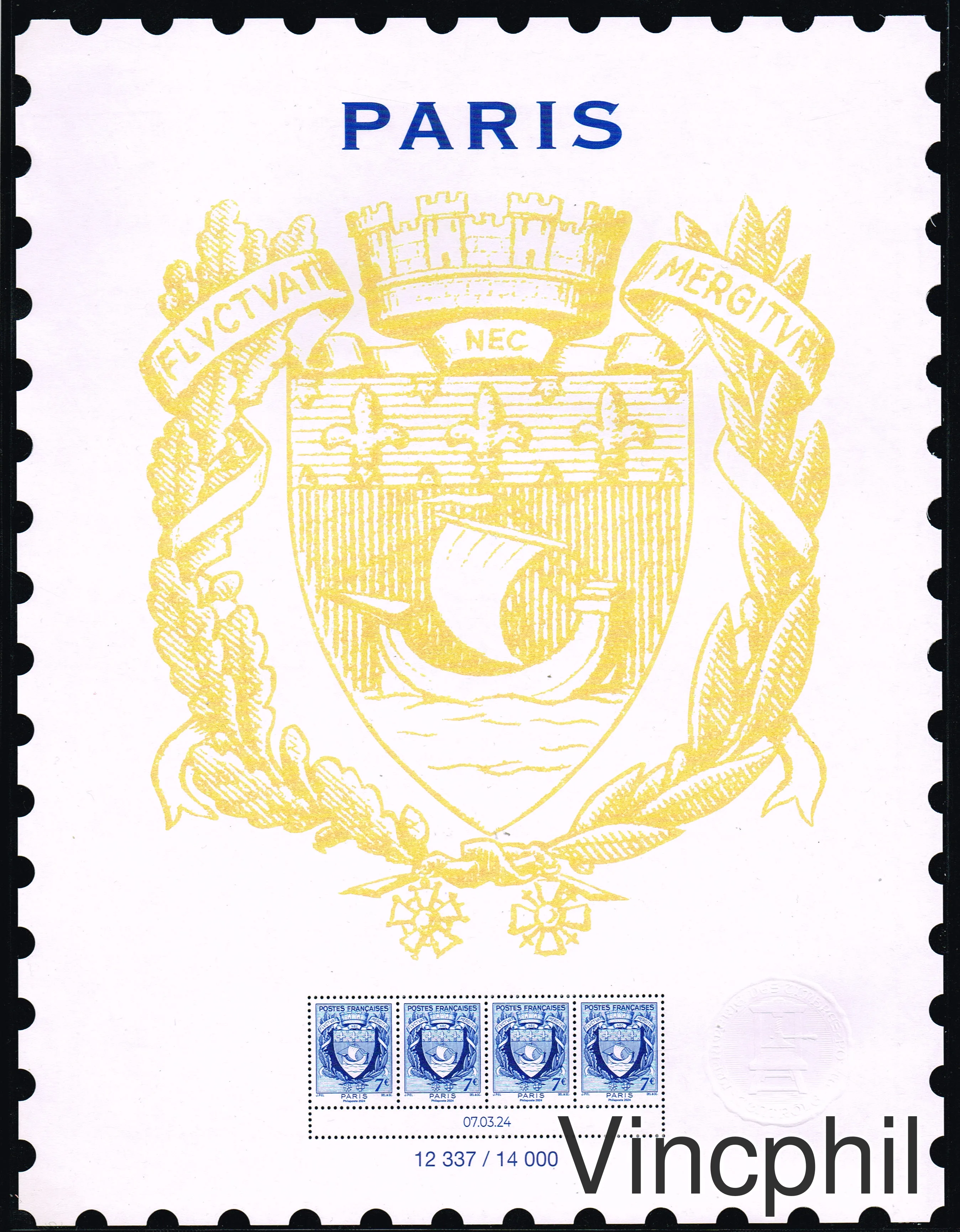 AFFICHE PARIS PHILEX 2024 Neuve **