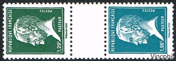 Timbres Pasteur ** se tenant