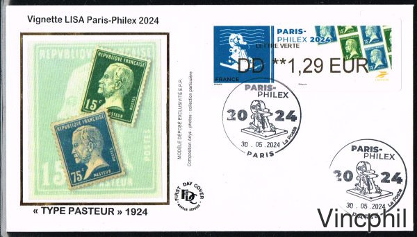 05/2024 PARIS PHILEX PASTEUR 1 val. Sur FDC