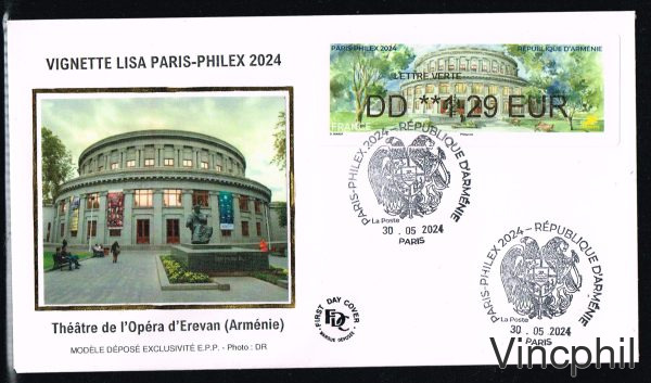 05/2024 PARIS PHILEX ARMENIE 1 val. Sur FDC