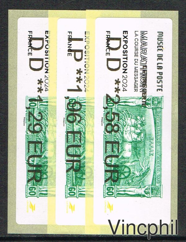 09/2024 ** MARATHON 3 valeurs  LETTRE VERTE 1.29, INTERNATIONAL 1.96, LETTRE VERTE 100 gr 2.58