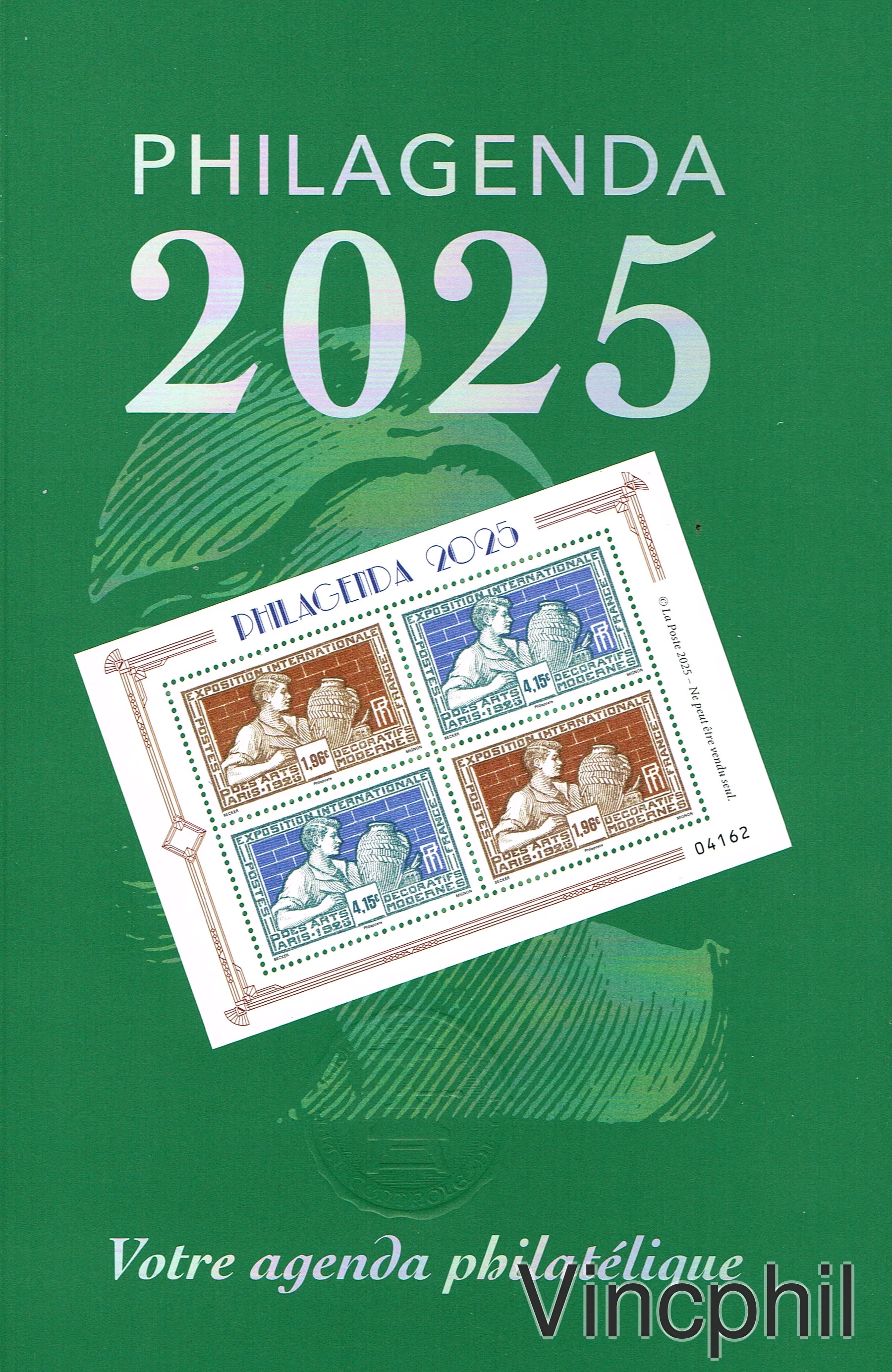 Agenda 2025 contenant un bloc feuillet de la série des Arts et Métiers