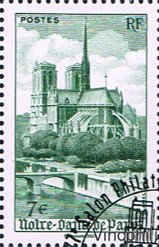Timbre de l'affiche Notre Dame oblitéré