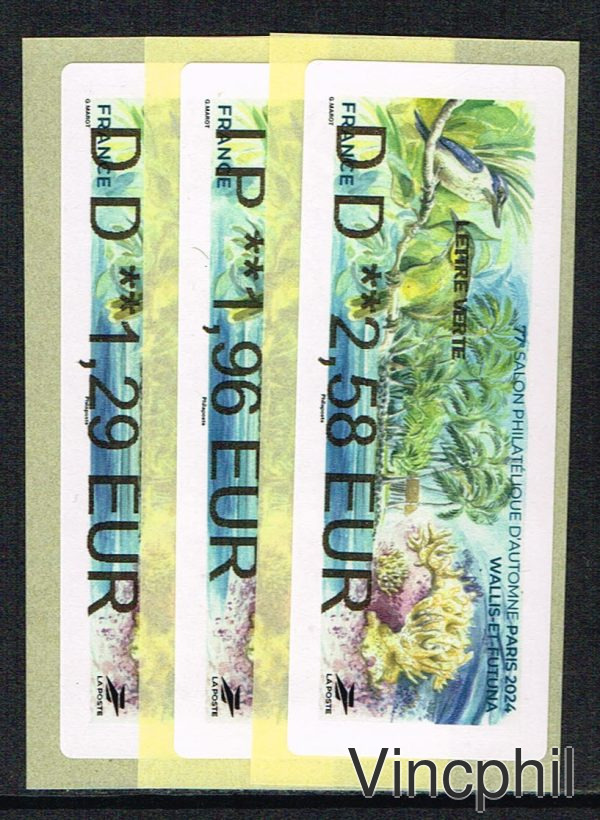 11/2024 ** WALIIS ET FUTUNA 3 valeurs  LETTRE VERTE 1.29, INTERNATIONAL 1.96, LETTRE VERTE 100 gr 2.58