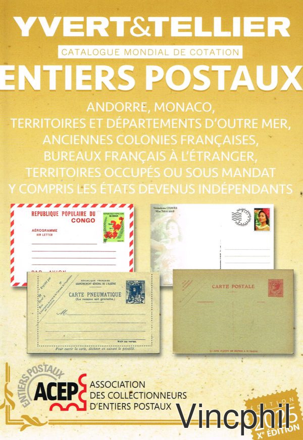 ENTIERS POSTAUX COLONIES ET TERRITOIRES