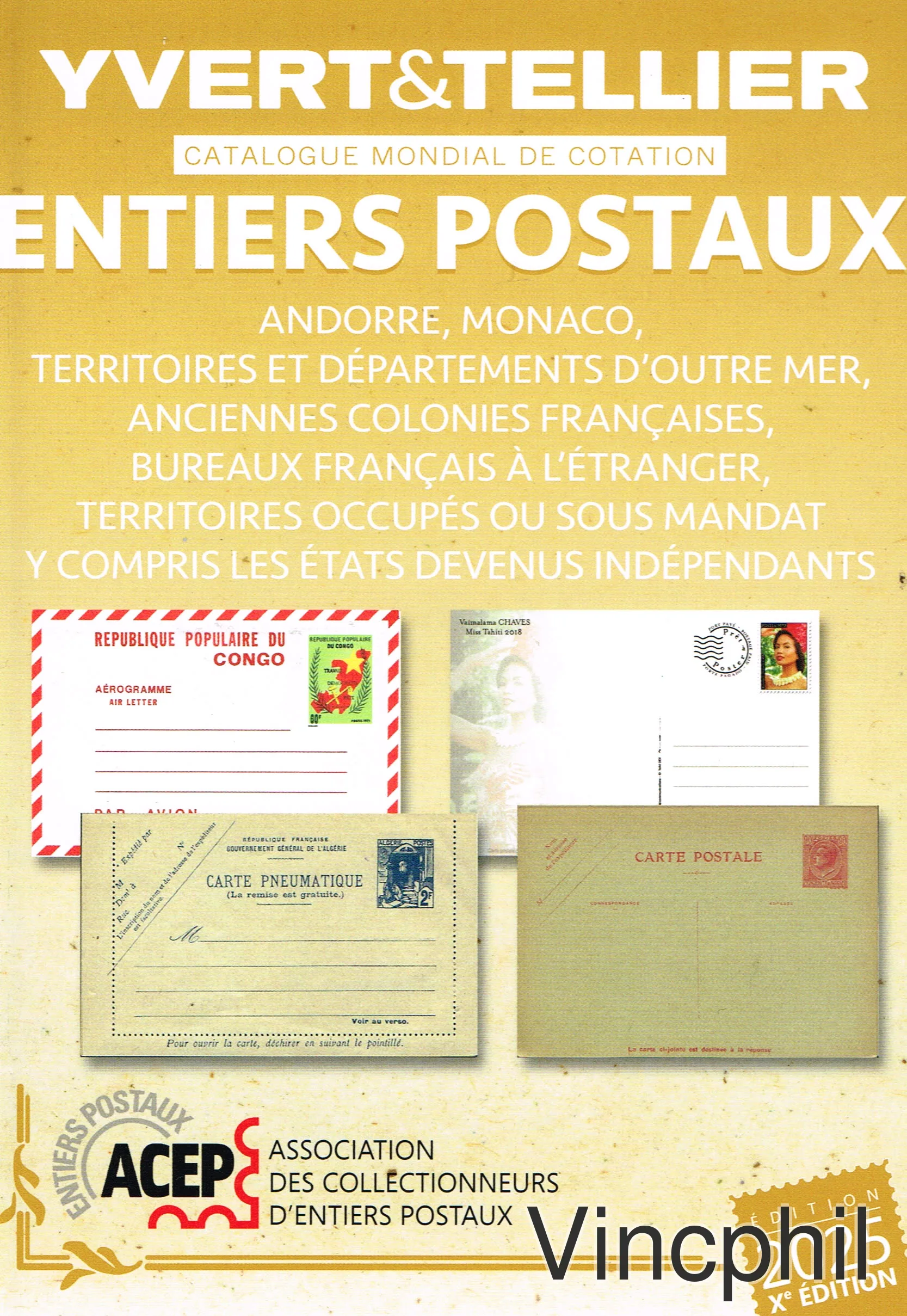 ENTIERS POSTAUX COLONIES ET TERRITOIRES