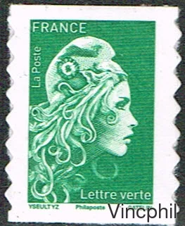 CT 1598A C 14  Marianne d'YZ  lettre verte Philaposte