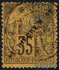 n° 27 O SPM  Oblitéré Signé Calves