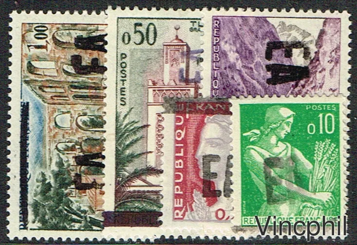 354/358 ** Timbres de France surchargés EA