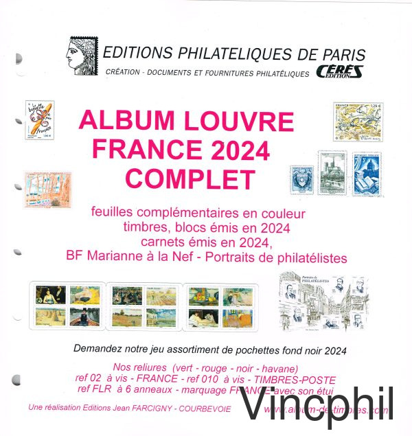 FRANCE LOUVRE 2024 Jeu complet TIMBRES BLOCS CARNETS