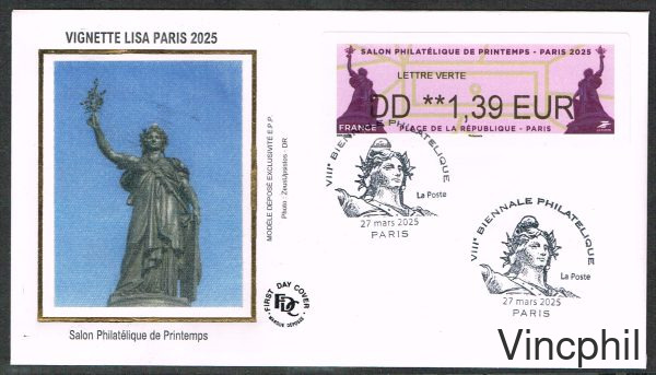 04/2025  BIENNALE PLACE DE LA REPUBLIQUE 1 val.    Sur FDC