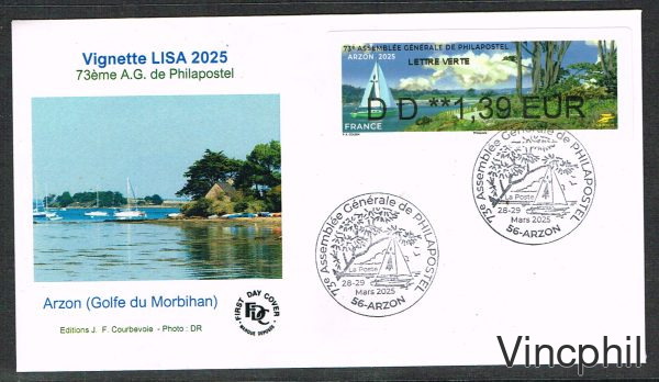 04/2025 PHILAPOSTEL 1 val. Sur FDC