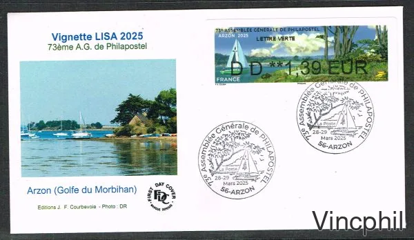 04/2025 PHILAPOSTEL 1 val.    Sur FDC