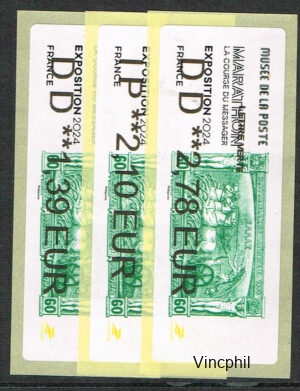 01/2025 ** MARATHON MUSEE 3 valeurs TARIF 2025  LETTRE VERTE 1.39, INTERNATIONAL 2.10, LETTRE VERTE 100 gr 2.78 (Copie)