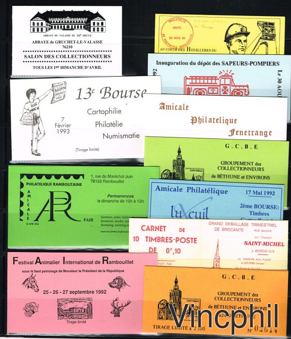 Carnets Publicitaires Privés **  26 exemplaires Tous contiennent des timbres majoritairement à 0.10 ou 0.20 centimes