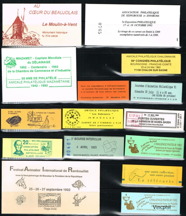 Carnets Publicitaires Privés **  26 exemplaires Tous contiennent des timbres majoritairement à 0.10 ou 0.20 centimes – Image 2