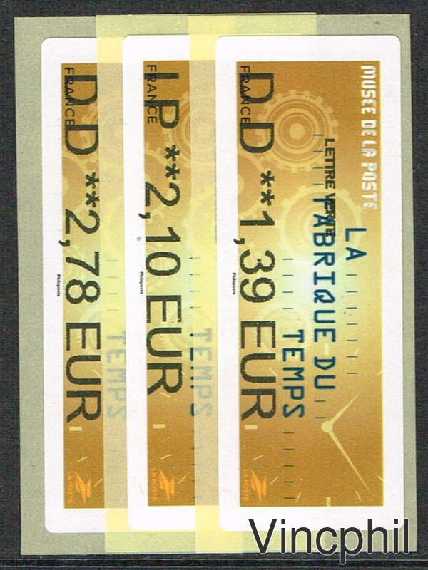 05/2025 ** MUSEE DE LA POSTE 3 valeurs LETTRE VERTE 1.39, INTERNATIONAL 2.10, LETTRE VERTE 100 gr 2.78