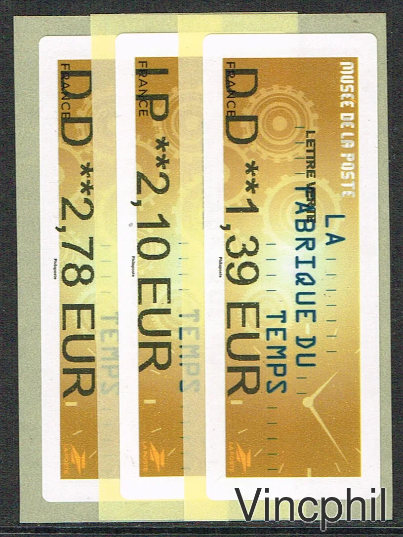 05/2025 ** MUSEE DE LA POSTE 3 valeurs LETTRE VERTE 1.39, INTERNATIONAL 2.10, LETTRE VERTE 100 gr 2.78