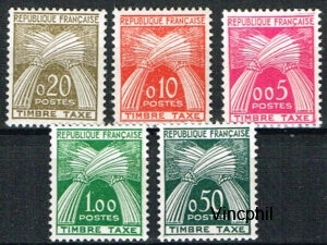 Taxe 90/94 ** Type Gerbes nouveaux francs