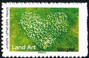 Coeur floral du carnet Land Art ** émis en feuille