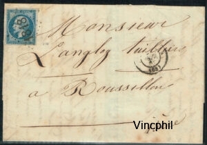 n° 14 B oblitération 1818 Lyon en lettres bâton , seulement quelques jours d'utilisation