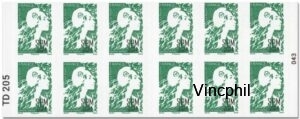 C1341 ** Lettre Verte surchargée SPM Carnet adhésif