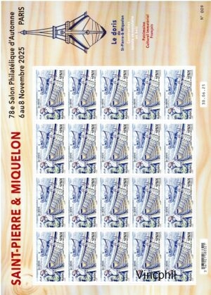 Saint-Pierre et Miquelon Le Doris ** feuille de 20 timbres