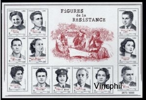 Figures de la Résistance numéroté **  avec le livret Mémoire postale des combattants de l'ombre