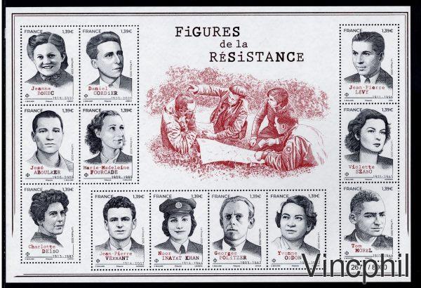 Figures de la Résistance numéroté **  avec le livret Mémoire postale des combattants de l'ombre