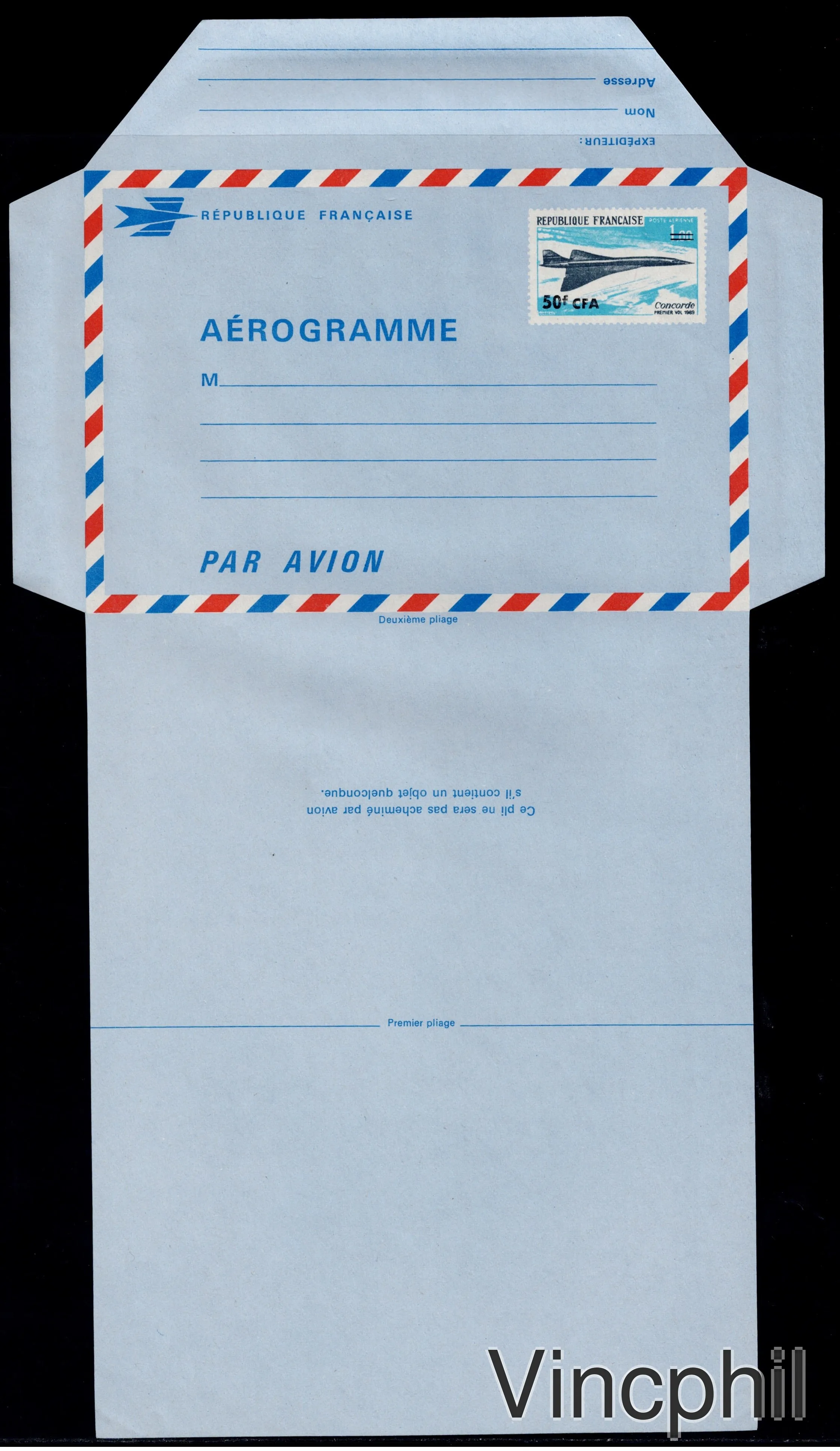 CFA Réunion Aérogramme n° 1 ** Neuf non plié