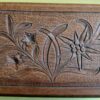 Boite à Timbres 14 x 9.5 en bois sculpté