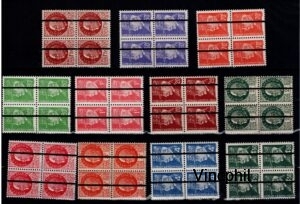 LIBERATION DE LILLE ** Timbres n° 1, et 5, 6, 8, 10, 11, 12, 13, 14, 15, 16 de la série non émise avec variété d'impression de la surcharge , sans les barres horizontales , ni les lettres RF. Signés et certificat Calves. Un explicatif du receveur qui a produit ces timbres est envoyé  avec la commande..