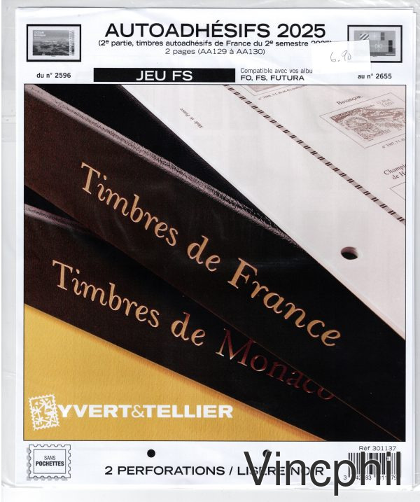FRANCE YVERT FS AUTOADHESIFS 2025/2