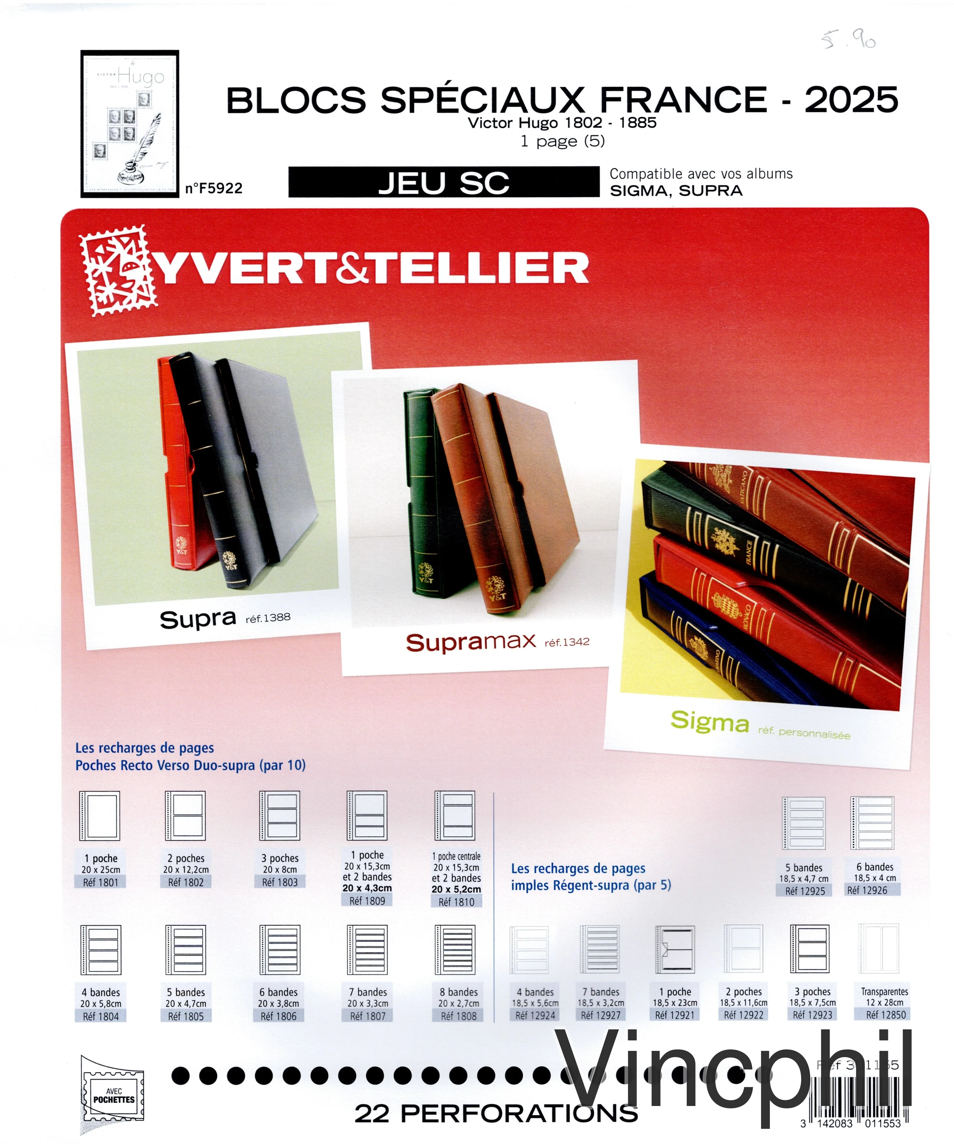 FRANCE YVERT BLOCS SPECIAUX SC 2025/2