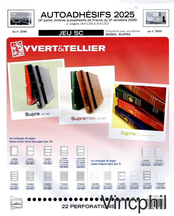 FRANCE YVERT SC AUTOADHESIFS 2025/2