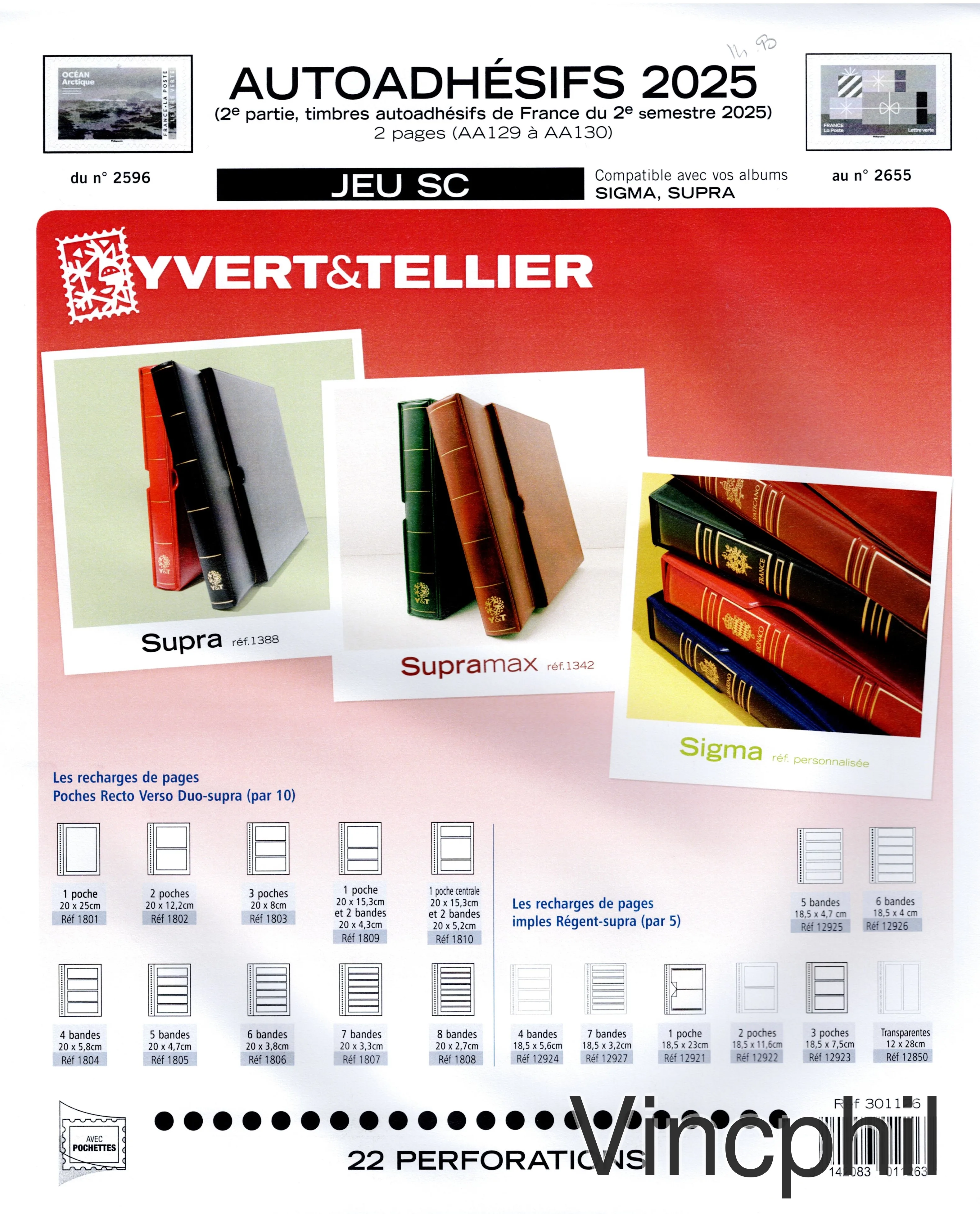 FRANCE YVERT SC AUTOADHESIFS 2025/2