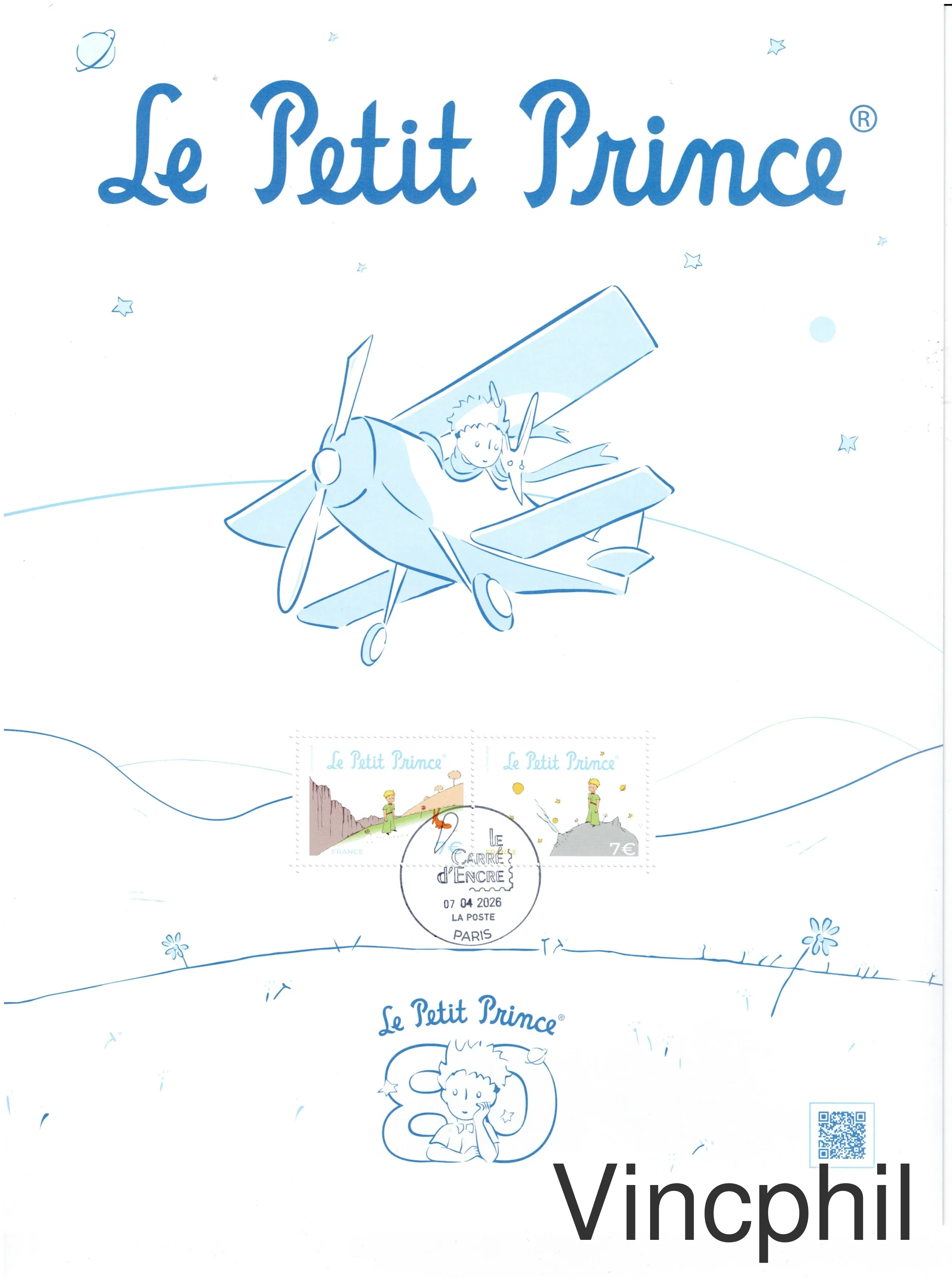 LE PETIT PRINCE ** l'Affiche oblitérée Carré d'Encre