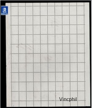 Feuille en continu du timbre Palissy Bleu sans impression de la couleur. Gomme intacte, mais 3 petites déchirures sur le bord de feuille a gauche et façade légèrement maculée par endroit