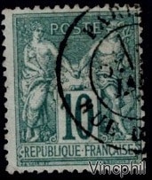 n° 76 Sage Type II N sous U oblitéré Signé Brun