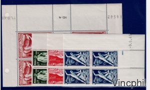 Monaco PA 28/31 ** JF Bosio, coins datés, timbres neufs sans charnière gomme d'origine intacte